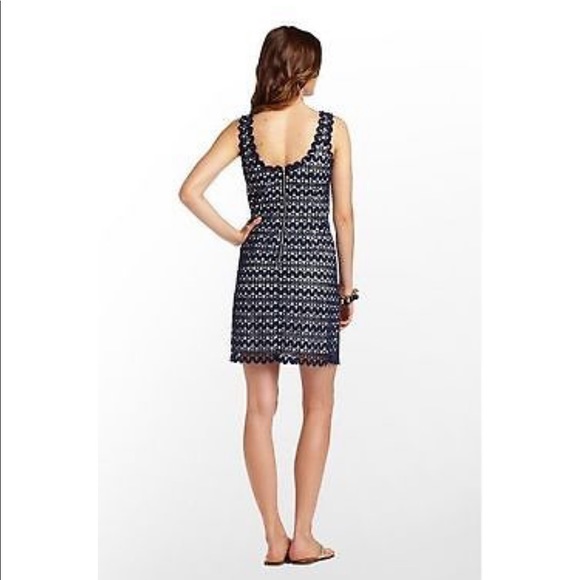 Lilly Pulitzer Lonnie navy shift dress size 0 - Picture 4 of 8